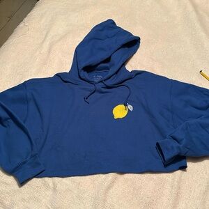 Like new “Always Sour” lemon cropped hoodie